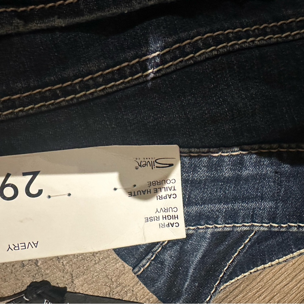 Silver High Rise Capri Jeans - Picture 6 of 6